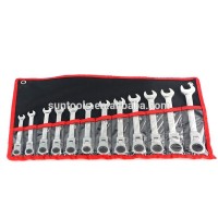 Suntools 8-19mm 12Pcs Flexible Head Ratchet Wrench Set For Car Repair Tool Torque Spanner A Set of Keys